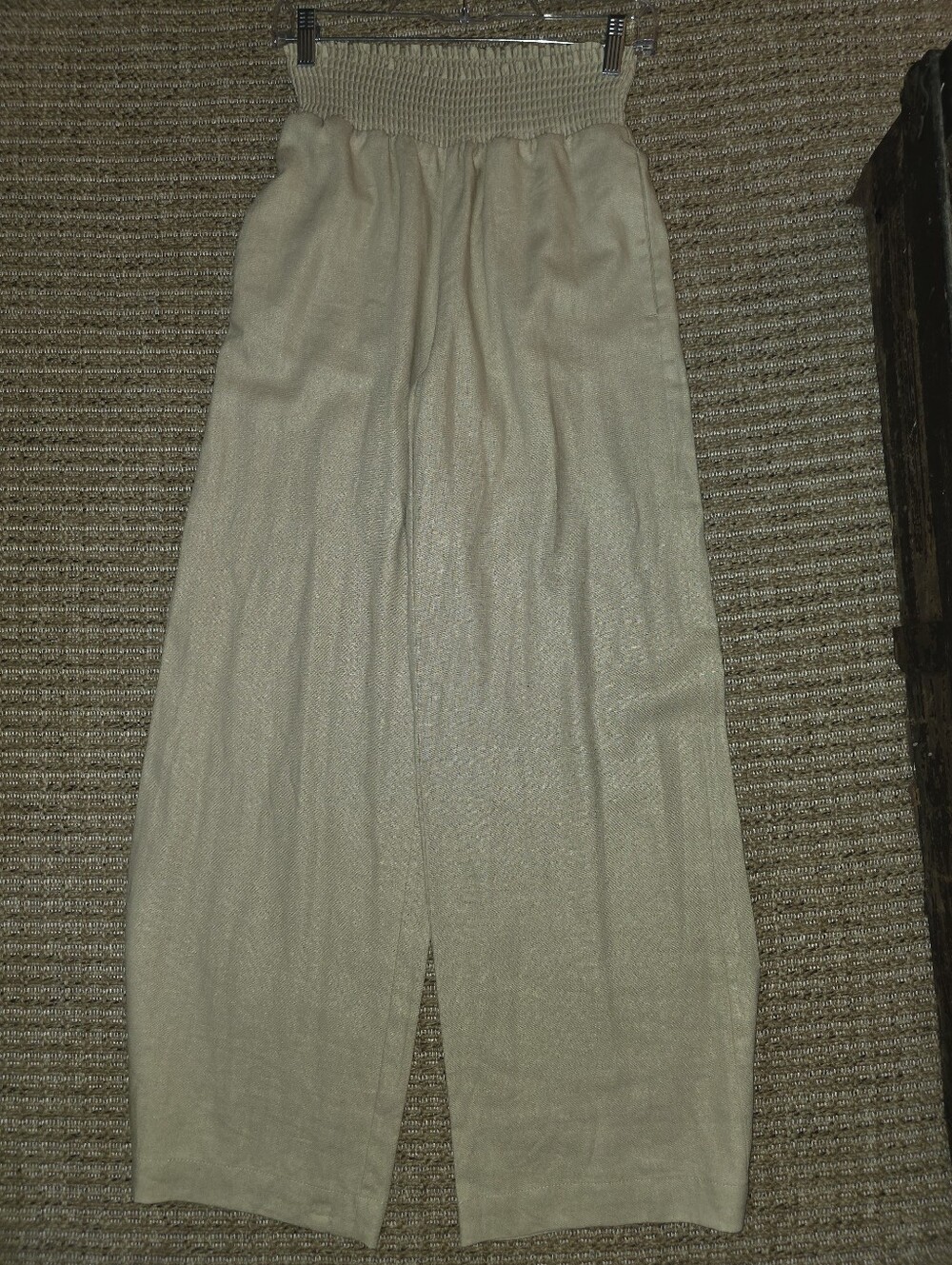 Love Tree Linen Blend Pants Size Small With Smocked Waist